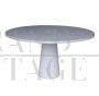 Tavolo da pranzo rotondo di Angelo Mangiarotti serie Eros in marmo di Carrara