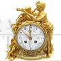 Orologio a pendolo Napoleone III in bronzo dorato e marmo '800