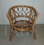Poltrona a pozzetto vintage in bamboo anni '70                            
