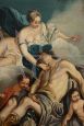 Venere e Adone, dipinto antico olio su tela stile Boucher rinascimentale                 
