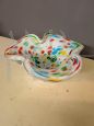 Vaso ciotola a fazzoletto in vetro di Murano multicolore