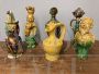 Gruppo di sei ceramiche antiche Seminara Babaluti e maschere calabresi