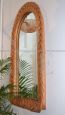 Specchio in bamboo e rattan anni '60