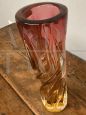 Vaso in vetro Murano Seguso anni '70 bicolore