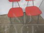 Set di 4 sedie vintage rosse in formica