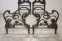 Antico letto matrimoniale Art Nouveau in ghisa, fine '800