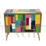 Credenza a due ante in vetro di Murano multicolore                            