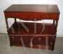 Credenza antica a due corpi in abete massello. Epoca fine 1800 - inizi 1900 