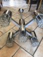 Lampadario vintage a 5 luci stile Sciolari, anni '70