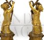 Coppia di Candelabri Napoleone III bronzo dorato e porcellane