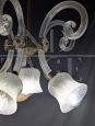 Lampadario da soffitto Barovier e Toso in vetro di Murano, anni '40