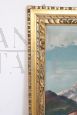 Gustavo Mancinelli - paesaggio di montagna, olio su tela di fine '800