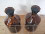 Coppia di bottiglie vintage da farmacia in vetro con tappo