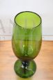 Vaso a coppa in vetro artistico di Empoli verde, anni '60
