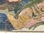 Salvatore Fiume - Pomeriggio Africano, dipinto su tessuto broccato di metà '900
