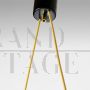 Lampadario Stilnovo a sospensione in vetro opalino e ottone, Italia anni '60