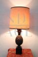 Lampada da tavolo vintage a forma di ananas in ceramica, anni '70