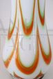 Vaso in vetro artistico di Murano bianco e arancione, anni '60