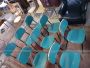 Set di 8 sedie vintage anni '60 in formica e ottone