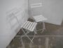 Coppia di sedie da giardino vintage in legno laccato bianco, anni '50                            