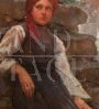 Giovanni Guarlotti, Bambina con lo scialle rosso, dipinto su tavola