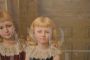 Karel de Kesel - dipinto due sorelle bambine, olio su tela del 1890