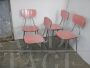 Set di 4 sedie vintage in formica rosa, anni '70