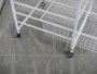 Carrello espositore vintage in metallo bianco con cassetti