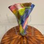 Grande vaso a fiore in vetro di Murano multicolore, anni '80                            