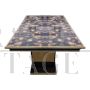 Tavolo design di linea Art Déco con piano in vetro retroilluminato