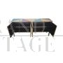 Credenza in vetro colorato e ottone a 4 ante