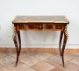 Tavolino da gioco antico Napoleone III Francese in legni policromi
