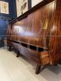 Credenza sideboard italiana con piano in vetro bordeaux, anni '60                            