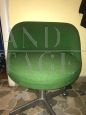 Set di 4 sedie da ufficio vintage in tessuto verde