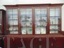 Grande libreria Vittoriana inglese antica in mogano a vetrina