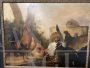 Importante dipinto fiammingo del '600 - paesaggio con galli