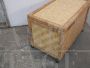 Baule vintage in rattan con ruote, anni '70