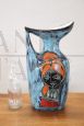 Vaso o caraffa vintage in ceramica con decoro smaltato, anni '60