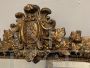Specchiera antica Luigi Filippo francese laccata nera e dorata, '800