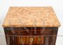 Comodino antico Luigi XVI Napoletano in legni policromi con piano in marmo