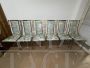 Set di 6 sedie in stile Romeo Rega in ottone e tessuto floreale