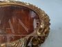 Cornice ovale per specchio in legno intagliato e dorato, primi '900