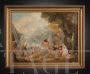 Dipinto antico con scena galante, olio su tela, Francia XIX secolo