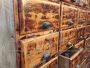 Grande cassettiera industriale vintage in legno di rovere