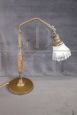 Lampada direzionabile anni '30 in ottone, legno e vetro