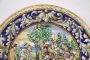 Coppia di piatti antichi in ceramica maiolica del XIX secolo