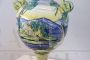 Grande vaso anfora in maiolica dipinta a mano, fine '800