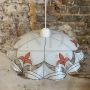 Lampada a sospensione vintage Jugoslava in vetro decorato, anni '80
