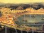 Stampa a colori con Veduta del Porto di Messina