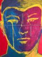 Ragazzo che piange nel 1977 - dipinto di Salvo Pillitteri olio e tempera su cartone